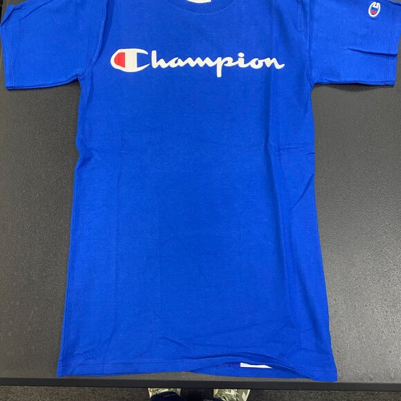Champion BLUE Crew Neck Short Sleeve T-shirt Men's US Size X-Small - Picture 2 of 5